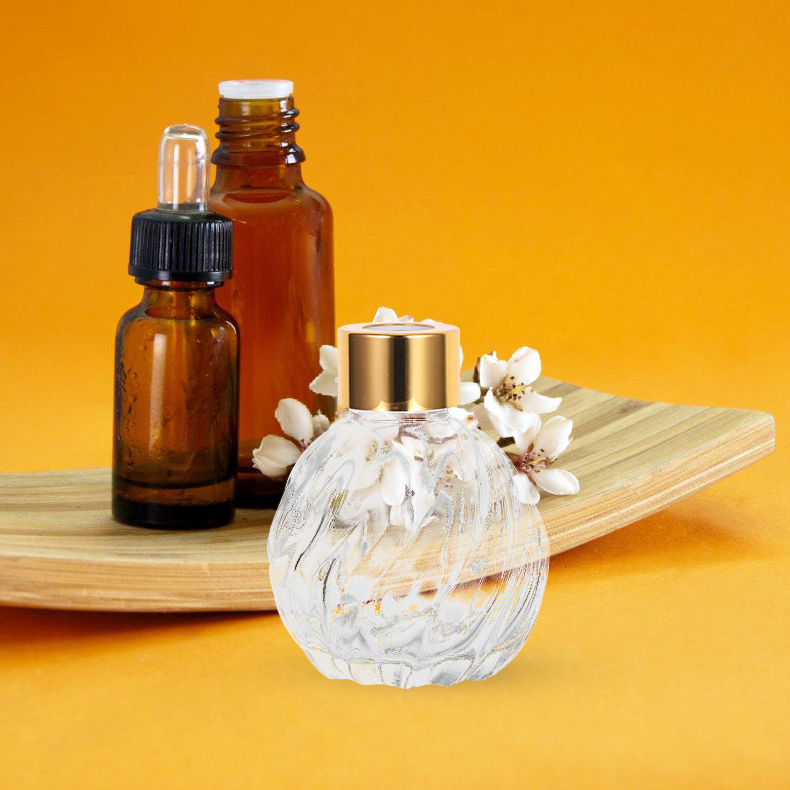 Home Fragrance Leather Diffuser - Glass Reed Diffuser Bottles 2 Pack