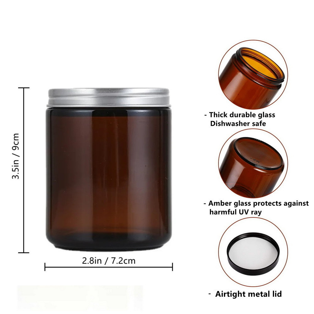 2pcs 8 Oz Empty Candle Jar Rou - Amber Jar Candle ulasan dan harga