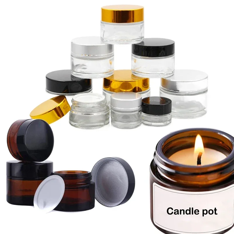 5Pcs 5g-100g Mini Amber Round  - Amber Jar Candle ulasan dan harga