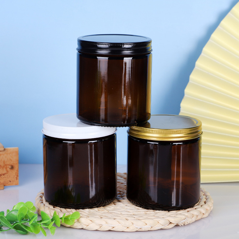 250ml brown&amber round shape  - Amber Jar Candle ulasan dan harga