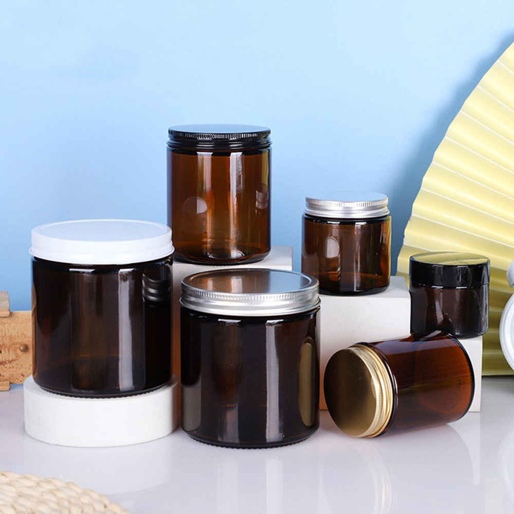 250ml brown&amber round shape  - Amber Jar Candle ulasan dan harga