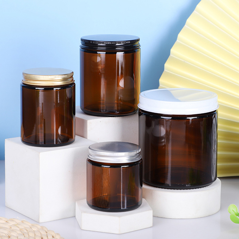 250ml brown&amber round shape  - Amber Jar Candle ulasan dan harga