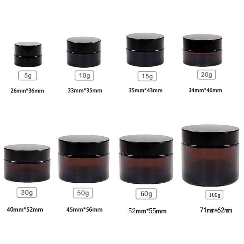 5Pcs 5g-100g Amber Empty Glass - Amber Jar Candle ulasan dan harga