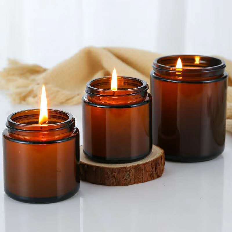 6pc 100/250ml Amber Glass Cand - Amber Jar Candle ulasan dan harga