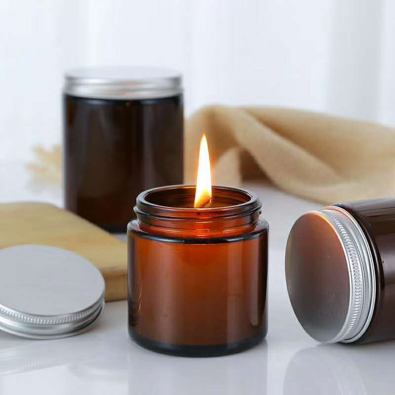 6pc 100/250ml Amber Glass Cand - Amber Jar Candle ulasan dan harga